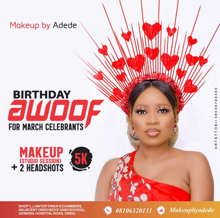 Makeup By Adede launches amazing offer for March birthday celebrants